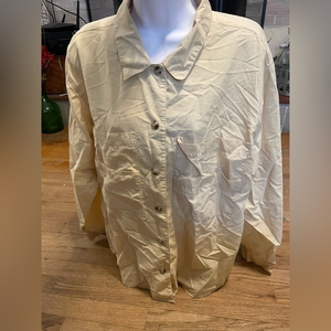 Fishing shirt yellow Travis Smith vented size Womens X-Large button‎ down